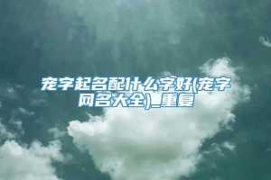 宠字起名配什么字好(宠字网名大全)_重复