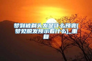 梦到被剃头发是什么预兆(梦见脱发预示着什么)_重复