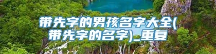 带先字的男孩名字大全(带先字的名字)_重复