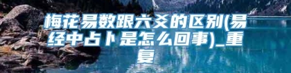 梅花易数跟六爻的区别(易经中占卜是怎么回事)_重复