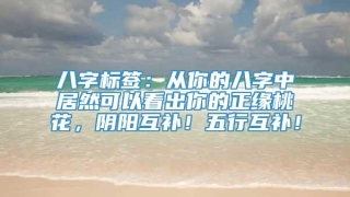 八字标签:从你的八字中居然可以看出你的正缘桃花,阴阳互补!五行互补!