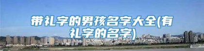 带礼字的男孩名字大全(有礼字的名字)