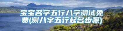 宝宝名字五行八字测试免费(测八字五行起名步骤)