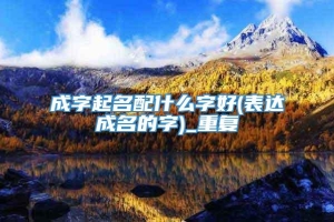 成字起名配什么字好(表达成名的字)_重复