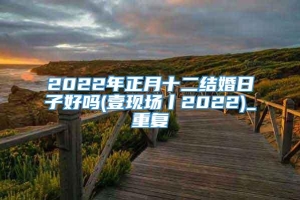 2022年正月十二结婚日子好吗(壹现场丨2022)_重复