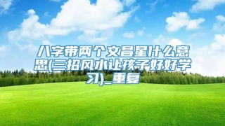 八字带两个文昌星什么意思(三招风水让孩子好好学习)_重复