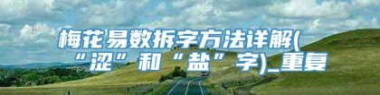 梅花易数拆字方法详解(“涩”和“盐”字)_重复
