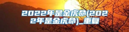 2022年是金虎命(2022年是金虎命)_重复
