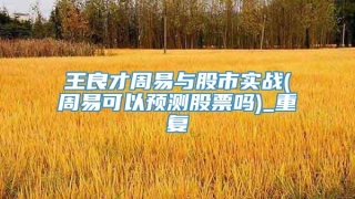 王良才周易与股市实战(周易可以预测股票吗)_重复