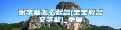 弼字辈怎么起名(宝宝取名文字辈)_重复