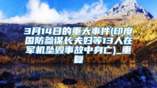3月14日的重大事件(印度国防参谋长夫妇等13人在军机坠毁事故中身亡)_重复