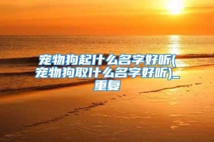 宠物狗起什么名字好听(宠物狗取什么名字好听)_重复