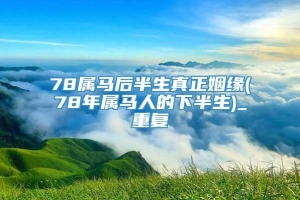 78属马后半生真正姻缘(78年属马人的下半生)_重复