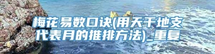 梅花易数口诀(用天干地支代表月的推排方法)_重复