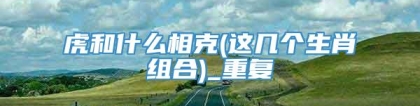 虎和什么相克(这几个生肖组合)_重复