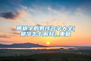 带耕字的男孩名字大全(耕字怎么解释)_重复