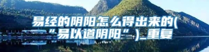 易经的阴阳怎么得出来的(“易以道阴阳”)_重复