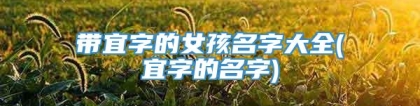 带宜字的女孩名字大全(宜字的名字)