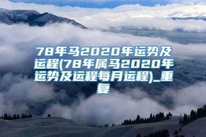 78年马2020年运势及运程(78年属马2020年运势及运程每月运程)_重复