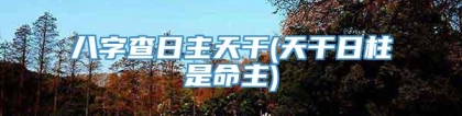 八字查日主天干(天干日柱是命主)