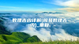数理吉凶详解(周易数理吉凶)_重复