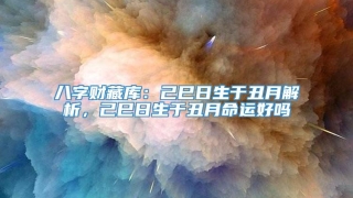 八字财藏库:己巳日生于丑月解析,己巳日生于丑月命运好吗