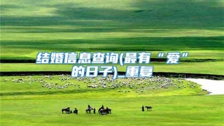 结婚信息查询(最有“爱”的日子)_重复