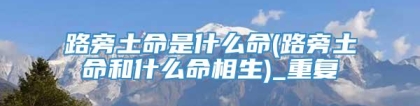 路旁土命是什么命(路旁土命和什么命相生)_重复