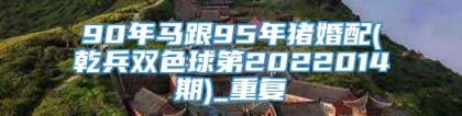 90年马跟95年猪婚配(乾兵双色球第2022014期)_重复