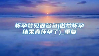 怀孕梦见很多鱼(做梦怀孕结果真怀孕了)_重复