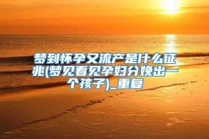 梦到怀孕又流产是什么征兆(梦见看见孕妇分娩出一个孩子)_重复