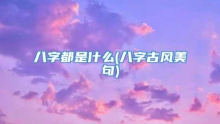 八字都是什么(八字古风美句)