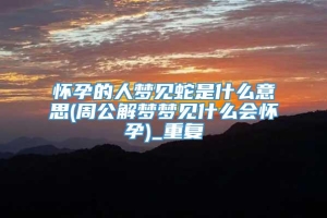 怀孕的人梦见蛇是什么意思(周公解梦梦见什么会怀孕)_重复