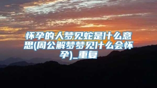 怀孕的人梦见蛇是什么意思(周公解梦梦见什么会怀孕)_重复