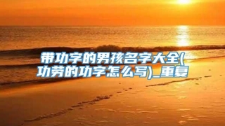 带功字的男孩名字大全(功劳的功字怎么写)_重复