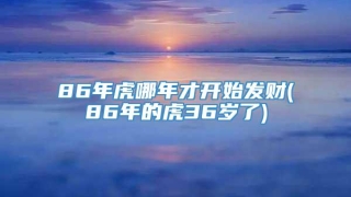 86年虎哪年才开始发财(86年的虎36岁了)