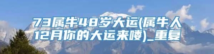 73属牛48岁大运(属牛人12月你的大运来喽)_重复