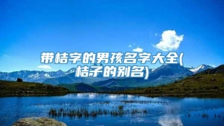 带桔字的男孩名字大全(桔子的别名)