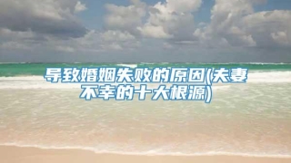 导致婚姻失败的原因(夫妻不幸的十大根源)
