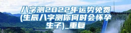 八字测2022年运势免费(生辰八字测你何时会怀孕生子)_重复