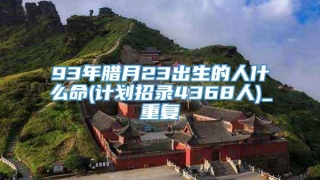 93年腊月23出生的人什么命(计划招录4368人)_重复