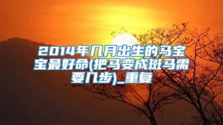 2014年几月出生的马宝宝最好命(把马变成斑马需要几步)_重复
