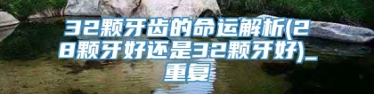 32颗牙齿的命运解析(28颗牙好还是32颗牙好)_重复