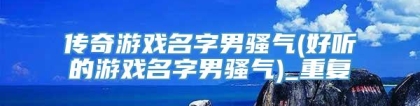 传奇游戏名字男骚气(好听的游戏名字男骚气)_重复