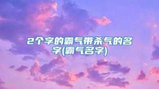 2个字的霸气带杀气的名字(霸气名字)