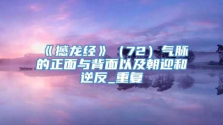 《撼龙经》（72）气脉的正面与背面以及朝迎和逆反_重复