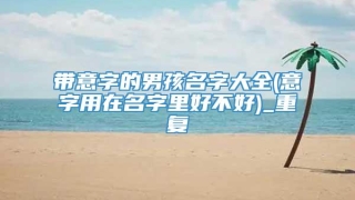 带意字的男孩名字大全(意字用在名字里好不好)_重复