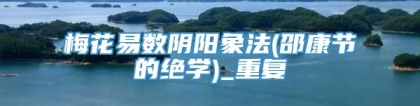 梅花易数阴阳象法(邵康节的绝学)_重复