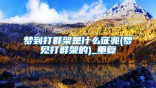 梦到打群架是什么征兆(梦见打群架的)_重复