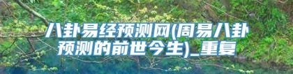 八卦易经预测网(周易八卦预测的前世今生)_重复